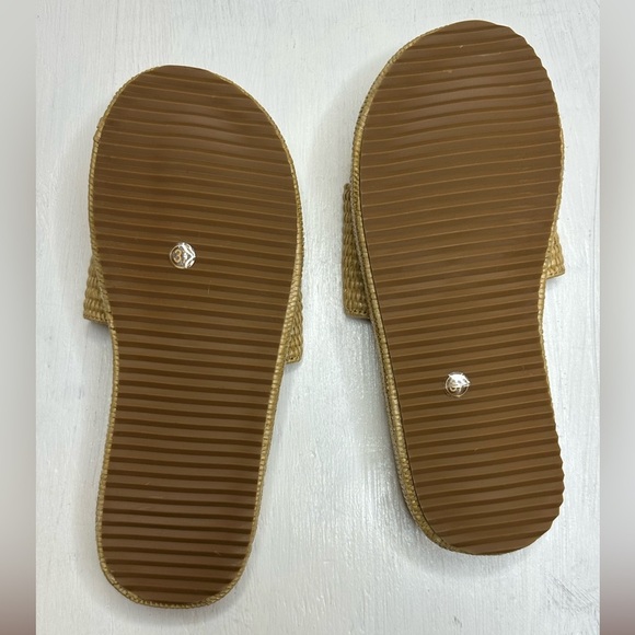 Lookyno Raffia Slide Sandals Women’s EU 37 Tan Woven Platform Summer Shoes - Picture 5 of 11